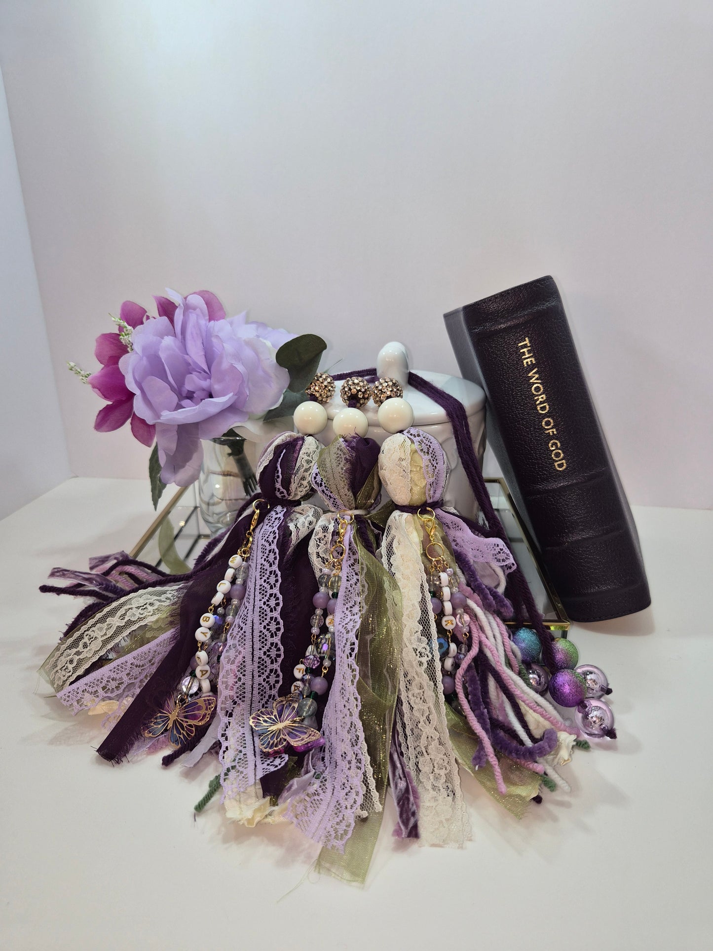 Surrendered Walk Tassel | Bible Tassel Bookmark | Beaded Faith Ribbon