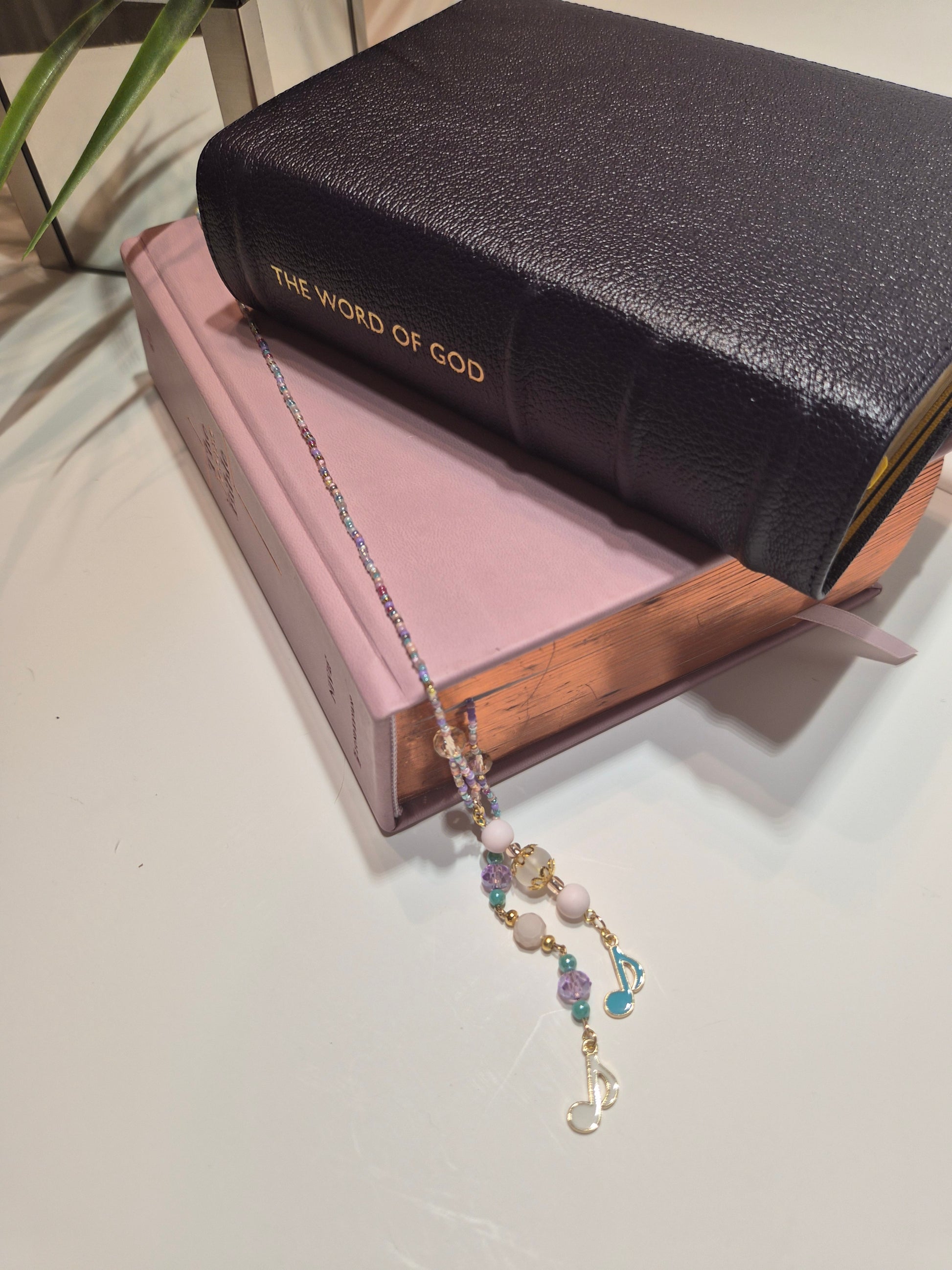 Faith Mixtape Beaded Bookmark - full view on neutral background - Faith Focused Lifestyle